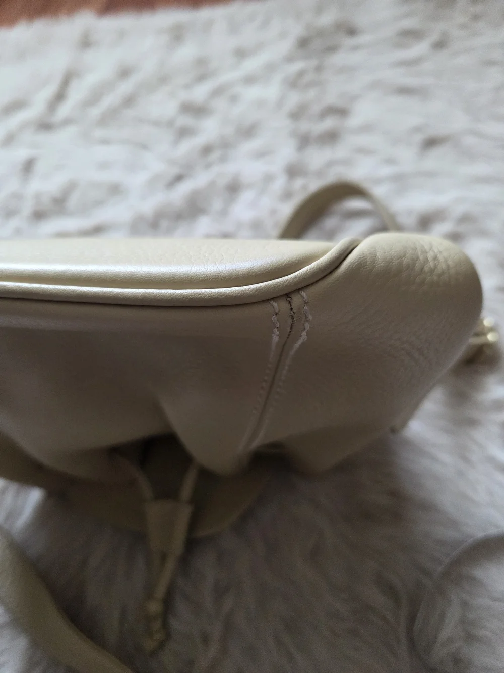 Vintage Coah  Cream Leather Backpack - Women